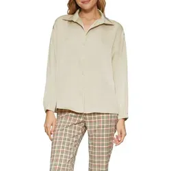 s.Oliver Satinierte Bluse mit V-Ausschnitt beige 34 - Damenblusen mit relaxtem Schnitt, fließendem Satin und elegantem V-Ausschnitt für einen stilvollen Look im Alltag.
