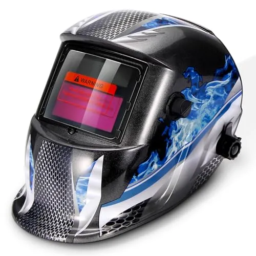 Automatik Schweißhelm, Nullnet Vollautomatik mit großem Sichtfeld - Schweißerhelm mit automatischer Abdunkelung und großem Sichtfeld, ideal für Bauarbeiten. Hochwertige PC-Glasmaterialien bieten optimalen Schutz vor Licht und Strahlung.