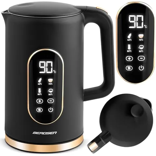 Berdsen Bd-712 Wasserkocher 1,7L Schwarz & Gold – Modernes Design