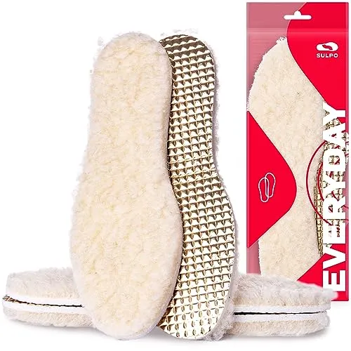 Paare Winter-Einlagen - Weiche warme Einlagen mit Oberseite aus Schafwolle ... 2
