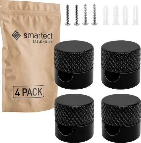 4x Affenschaukel Schwarz Aufputz-Kabelhalter Deckenpins Textilkabel Halterung