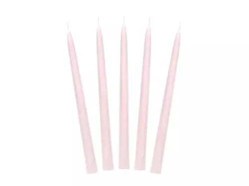 Świeca stożkowa matowa brudny róż 24cm 10szt PartyDeco 5904555046597