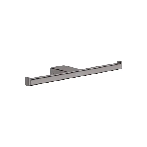 hansgrohe AddStoris Toilettenpapierhalter doppelt - Toilettenpapierhalter für Wandmontage, modernes Design in Brushed Black Chrome, ideal für stilvolle Bäder mit langlebigen Materialien.
