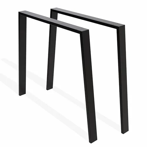Sossai® Stahl Tischgestell Tischkufen Tischbeine | TKW2 | Farbe: Schwarz | 2 Stück | Breite 65 cm x 85 cm x Höhe 72 cm