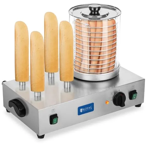 Royal Catering Hotdog-Maker 30 Würstchen Toaster, 1100 W