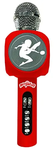 Lexibook Miraculous Ladybug Cat Noir Mikrofon - Experimentieren & Forschen: Drahtloses Mikrofon mit Lautsprecher, Bluetooth und Stimmeffekten für kreative Talente! Ideal für Spaß und Unterhaltung.