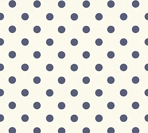 Thomas Vliestapete Dots Tapete gepunktet 10,05 m x 0,53 m weiß blau Made in Germany TLT024