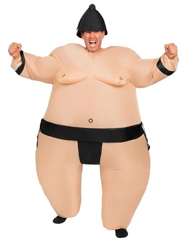 Spooktacular Creations Sumo Aufblasbares Kostüm für Erwachsene, lustige Luft Blow Up Kostüme, Ganzkörper-Sumo-Kostüm