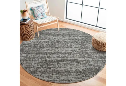 Sanat Teppich Oslo, rund, 10 mm Höhe in grau von Sanat