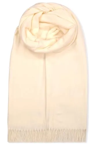 malito - Damen Modeschal - weicher Schal aus Viskose-Baumwoll Gemisch - langer Winterschal Stola Unifarben S600 - (Creme)