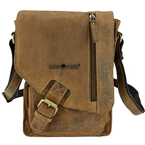 Greenburry Bodybag Vintage 1712 Umhänger - Gürteltasche aus robustem Rindsleder, mit verstellbarem Schultergurt und viel Stauraum für Ihre Wertsachen – ideal für den Alltag.