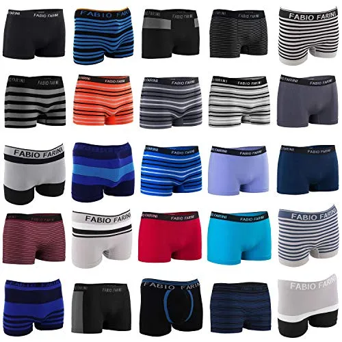 Fabio Farini - Multipack Seamless Herren Boxershorts Stretch aus Microfaser für Sport, Freizeit & Alltag 4er Pack L