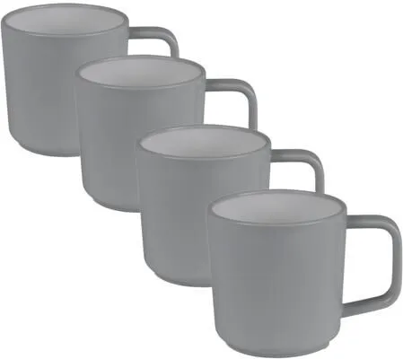 Kampa Tassen, 330ml, 4er Set, grau