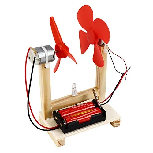 DIY Windgenerator Spielzeug Kleiner Motor Vertikale Windturbinen Spielzeug Einzigartiges Stromgenerator Kit Pädagogisches Stromgenerator Modell Kit