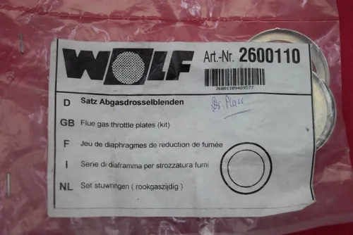 WOLF 2600110 Abgasdrosselblenden (Satz) Neu OVP von Wolf