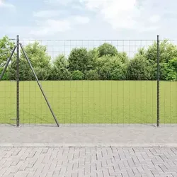 Maison Exclusive Zaun mit Pfosten Grau 1,5 x 10 m