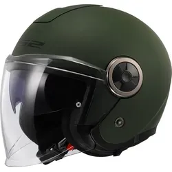 LS2 OF620 Classy Solid Jethelm XL, grün für Männer - Motorradhelm mit verstärktem Kinnriemen und UV- sowie kratzfestem Visier. Ideal für sicheres Fahren und optimalen Komfort auf jeder Fahrt.