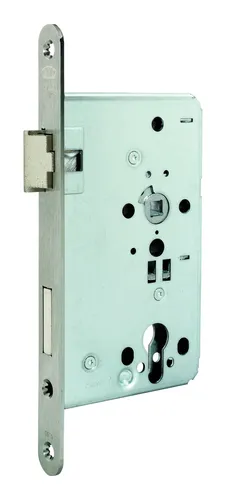 BKS Objekttür-Einsteckschloss, PZ, 60/72/8,2 rund B-515, mit Wechsel , DR, ER matt - B-05150-61-R-8