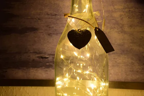 CuteBottle Flaschenlichterkette am Korken Batterie Lichtdeko 1 Stück 20 MircoLED
