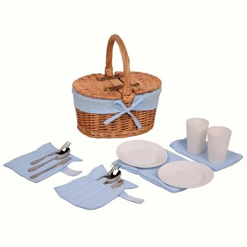 Picknickkorb Kinder Oval für 2 Personen Blau