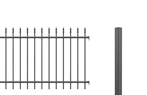 ALBERTS Zaun-Grundset Chaussee, anthrazit, 100 cm - Zäune & Tore, modernes Zaunsystem mit schützenden Spitzen und langlebiger Kunststoffbeschichtung für optimalen Schutz und ansprechendes Design.