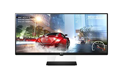 LG 34UM67-P 34 Zoll UltraWide Monitor - 34 Zoll UltraWide Monitor mit 99% sRGB-Farbskala und 5ms Reaktionszeit, ideal für Gaming und Multitasking dank Bildschirmaufteilung in 4 Bereiche.