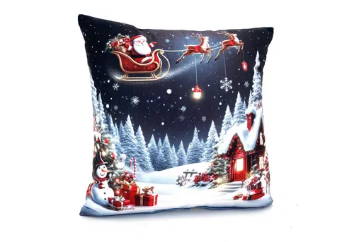 heimtexland Dekokissen Weihnachten Kissenhülle Chalet Landhaus Deko Kissen Vichy Karo Typ652, Deko Kissen I 40x40 I Geschenk I kuschelig weich