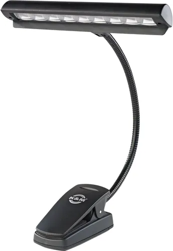 K M 12249 Notenpultleuchte Orchestra Light Eos Schwarz - 9 helle LEDs, inkl. Tragetasche und Netzteil für flexible Beleuchtung