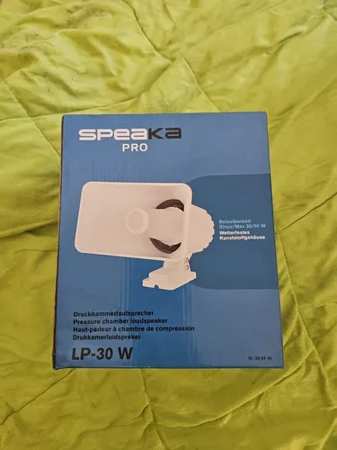 SpeaKa Professional LP-30 Druckkammerlautsprecher 50 W Weiß - Bühne, Disco, Studio & DJ - Leistungsstarker Lautsprecher für Durchsagen mit weitreichendem Klang und robustem ABS-Gehäuse, ideal für Sportveranstaltungen.