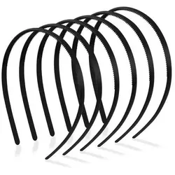 Hanyousheng 6er Set Schwarze Plastik Haarbänder mit Anti-Rutsch Zähnen - Praktisches 6er Set Haarbänder für Damen und Mädchen. Rutschfestes Design mit Anti-Rutsch-Zähnen sorgt für sicheren Halt. Ideal für Sport und Alltag, aus hochwertigem Kunststoff für angenehmes Tragegefühl.