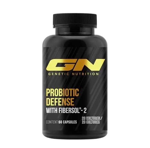 GN Laboratories Probiotic – 30 Mrd. KBE mit den wichtigsten 12 Bakterienstämmen & Fibersol-2 – Unterstützt die Darmflora – Magensaftresistent, vegan mit Lactobacillus und Bifidobakterien – 120 Kapseln