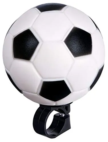 Fußball Fahrradhupe | Hupe für Laufrad, Dreirad, Roller oder Fahrrad | Für Kinder, schwarz-weiß
