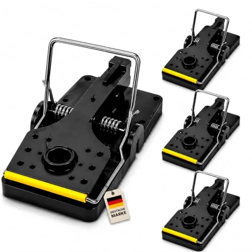 WELSTA Rattenfalle 4er Set – Schlagfallen für Ratten & Mäuse, Rattenfallen Mausefalle Schlagfalle Stahl, Wiederverwendbar Heavy Duty, Keller, Garage, Garten & Scheune