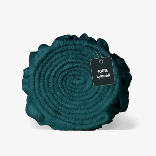 twenty:three Lyocell Spannbettlaken 90x200 Juice Petrol - 100% Tencel - Hochwertiges Spannbettlaken aus TENCEL für perfekten Schlafkomfort. Atmungsaktiv und ideal für Matratzen bis 30 cm. Nachhaltig produziert und hautfreundlich, sorgt es für ein angenehmes Schlafklima.