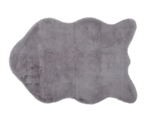 Gözze Eleganter Teppich aus Kunstleder 80 x 120 cm in silber von Gözze