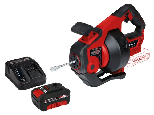 EINHELL Akku-Rohrreiniger TE-DA 18 760 Li Kit - 18V, 4,0 Ah Akku, ideal für effektive Rohrreinigung von 16-55 mm mit LED-Beleuchtung und ergonomischem Design