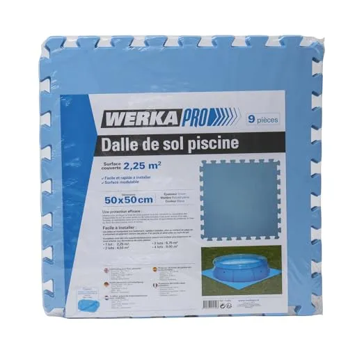 Paket Mit 9 Poolbodenfliesen 50x50cm  2,25m2  Dicke 3mm 9 Stück Werka Pro