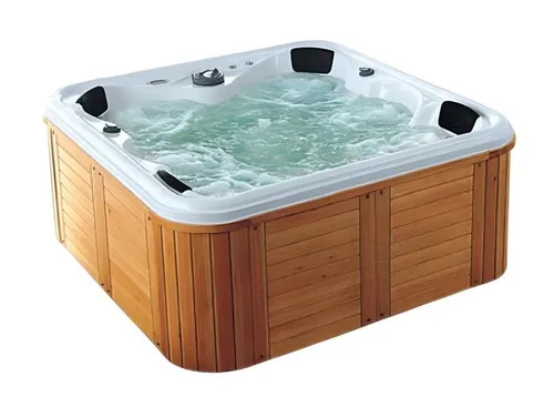 Sprudelbad Whirlpool Hydromassagewanne 212x212 cm - Quadratischer Whirlpool aus hochwertigem Acryl, ideal für entspannende Stunden. Mit einer Herstellergarantie von 2 Jahren und kompakten Maßen von 212 x 212 x 90 cm.