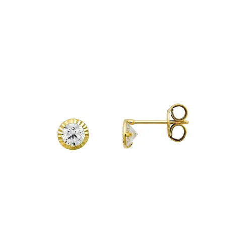 Xenox Ohrstecker Damen Fine Zirkonia aus 585er Gelbgold - Elegante Ohrstecker aus 14 Karat Gelbgold mit funkelndem Zirkonia. Perfekter Schmuck für jeden Anlass, der Ihrem Look einen Hauch von Glamour verleiht.
