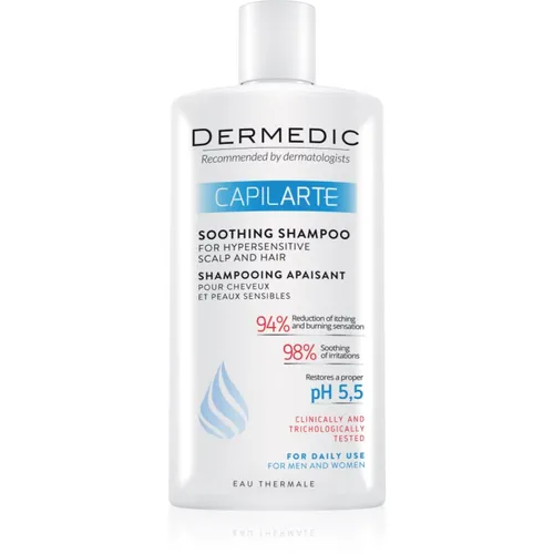 Dermedic Capilarte Beruhigendes Shampoo 300 ml - Shampoo für empfindliche Kopfhaut, reinigt sanft, spendet Feuchtigkeit und bereitet das Haar optimal auf die Pflege vor.