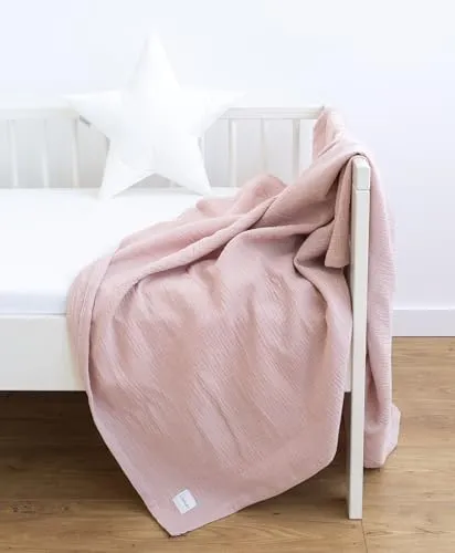 Loolay Babydecke aus Baumwolle, MUSSELIN Decke - Kuscheldecke aus 100% europäischer Baumwolle in drei Größen, ideal für warme Sommertage und zum Kuscheln, pflegeleicht und waschbar.
