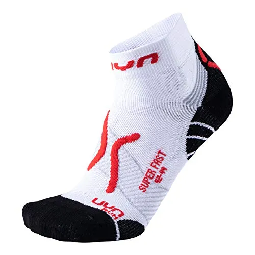 UYN Herren Super Fast Runningsocken Socken, White/Red, 39-41 EU