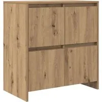 vidaXL Sideboard Eiche handwerklich 70 x 41 x 75 cm - Kommode aus robustem Holzwerkstoff mit rustikalem Charme, bietet viel Stauraum und schützt deine Sachen vor Staub – ideal für Esszimmer oder Wohnzimmer.