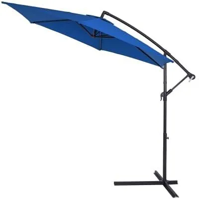 Kingsleeve® Sonnenschirm Sochi UV-Schutz 80+ mit Ständer 330cm Kurbel Alu schwenkbar neigbar Garten Terrasse Balkon 3,3m Ampelschirm UV Groß Rot