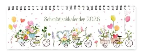 Tischkalender Auf ins Glück 2026: Blüten - Digitale Kunst mit inspirierenden Blütenmotiven, perfekt für jeden Schreibtisch und um das Jahr positiv zu gestalten.