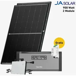 Balkonkraftwerk 900 Watt Bifazial Komplettset mit Hoymiles HiBattery
