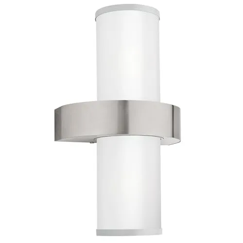 Eglo Beverly Außen-Wandleuchte E27, 2x60W aus Edelstahl - Lampen - Elegante Wandleuchte mit robustem Edelstahl-Design, ideal für die Beleuchtung von Eingangsbereichen oder Terrassen.
