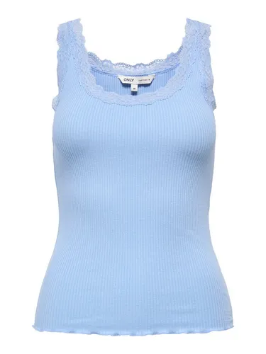 ONLY Tanktop ONLSARA – Tanktop mit Spitzendetail am Ausschnitt Baumwollmischung, regular fit