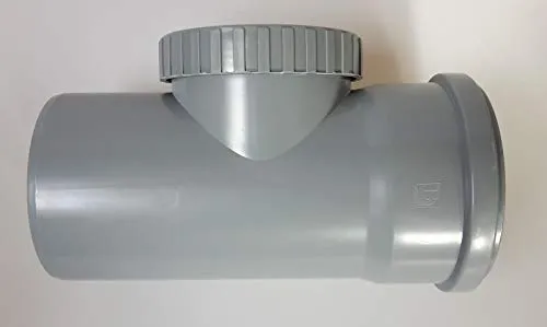 Aquer Revisionsrohr Reinigungsrohr Revisionsöffnung DN110, Polypropylen, Grau, 110 mm, 1 Stück