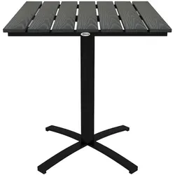 Outsunny Gartentisch für 4 Personen - Quadratischer Esstisch für Terrasse und Balkon - Tisch aus pulverbeschichtetem Aluminium und Holz-Kunststoff-Verbundwerkstoffen, ideal für 4 Personen. Stabil und wetterfest, perfekt für Garten und Balkon.